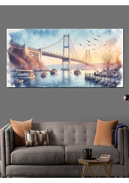 Kanvas Tablo Boğazın Işıltısı Istanbul Köprüsü