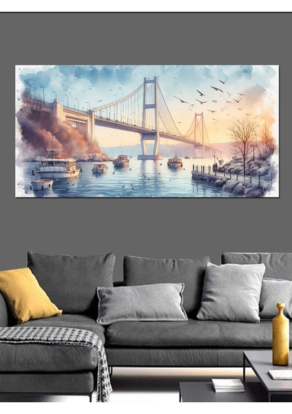 Kanvas Tablo Boğazın Işıltısı Istanbul Köprüsü