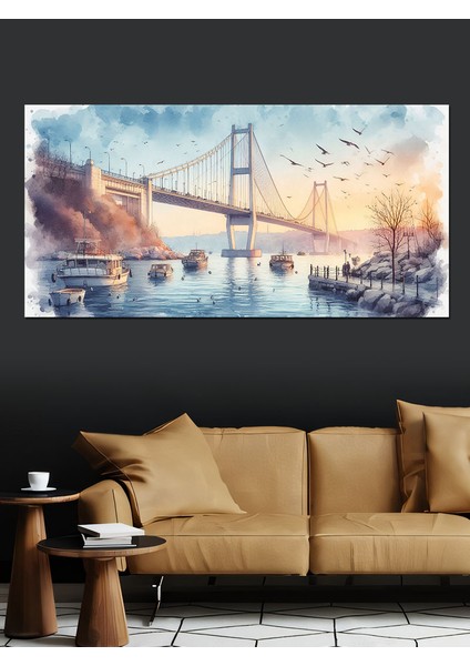 Kanvas Tablo Boğazın Işıltısı Istanbul Köprüsü