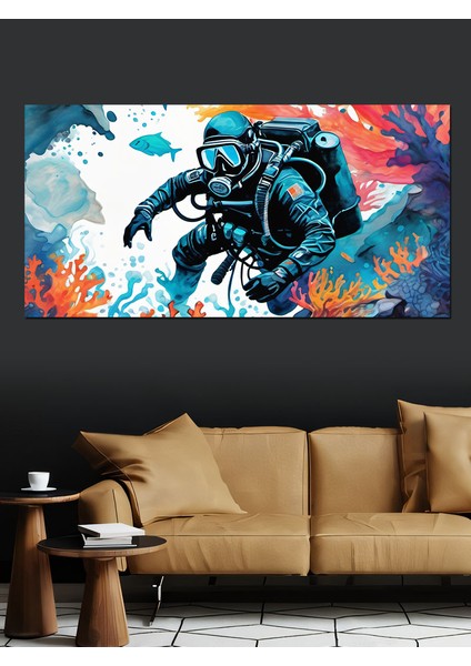 Kanvas Tablo Denizin Derinliklerinde Dalgıç