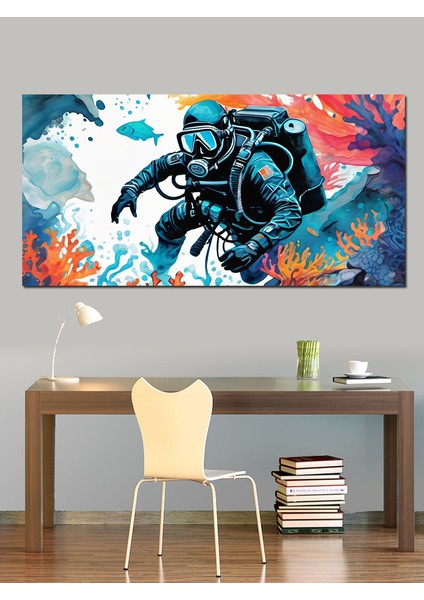 Kanvas Tablo Denizin Derinliklerinde Dalgıç fiyatları