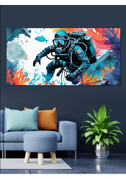 Kanvas Tablo Denizin Derinliklerinde Dalgıç indirimleri