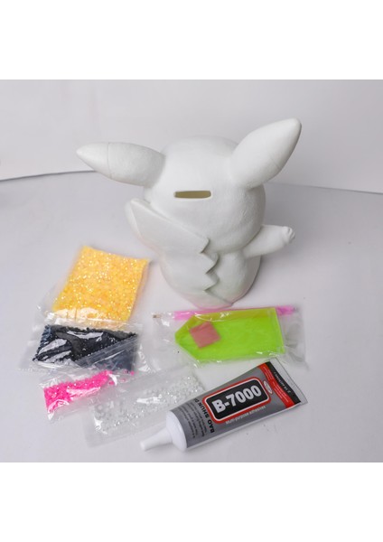 Pokemon Pikachu 3D Kendin Yap Diy Elmas Mozaik Yapıştırma Figür Kumbara