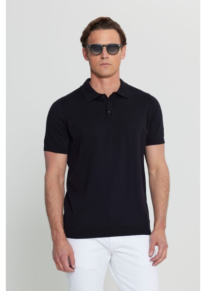 %100 Pamuk Standart Fit Normal Kesim Polo Yaka Triko Tişört