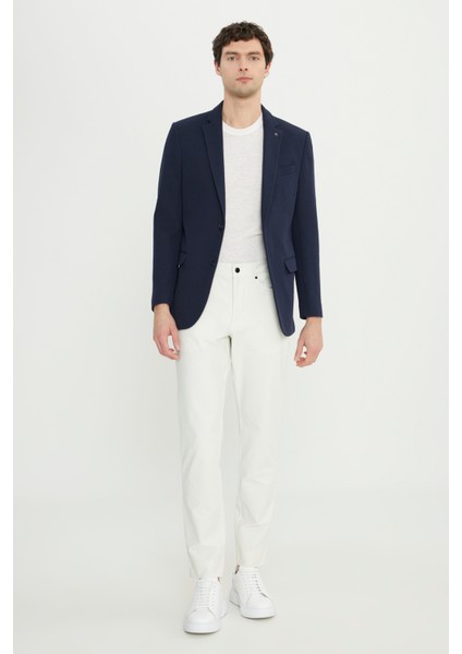 360 Her Yöne Esneyen Pamuklu Esnek Slim Fit Dar Kesim Mono Yaka Armürlü Blazer Ceket fiyatları