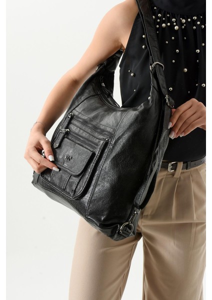 Suni Deri Sırt Çantası Siyah (Model: 571-13-13M) fiyatları