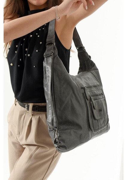 Suni Deri Sırt Çantası Gri (Model: 571-13-13M) fiyatları