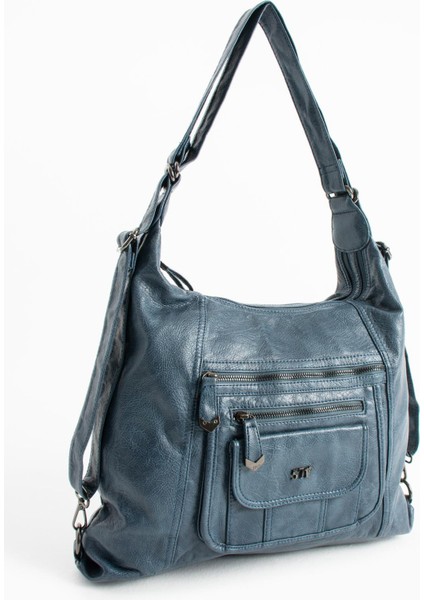 Suni Deri Sırt Çantası Mavi (Model: 571-13-13M) fırsatları