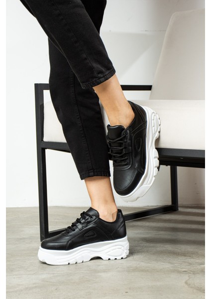 Günlük Kadın Spor Ayakkabı Yüksek Taban 6 cm Sneaker Siyah - Beyaz - Bej - Rugan - Süet 001 fırsatları