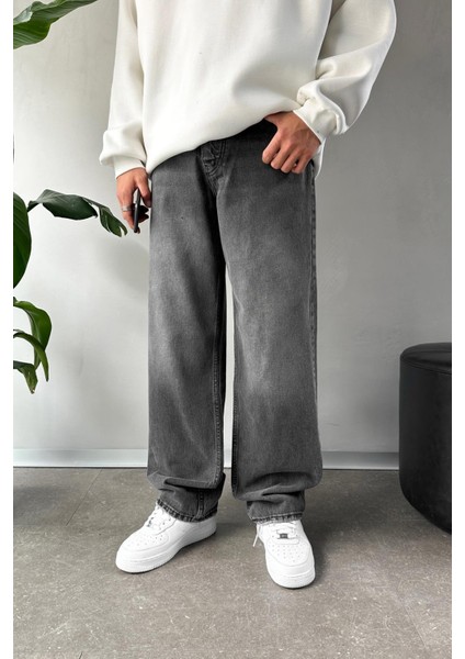 Acid Wash Basic Baggy Antrasit Jean