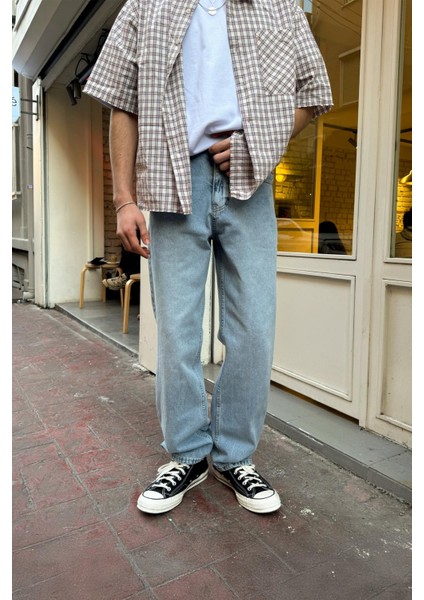 Basic Yıkamalı Buz Mavi Regular Jean