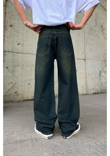 Çizgili Super Yeşil Baggy Jean modelleri