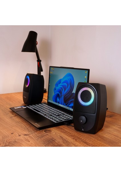 MD-90R 2.0 5W * 2 Siyah Bluetooth Rgb 2.0 Gaming Speaker