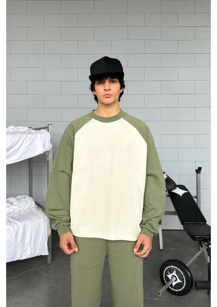 Atelier Reglan Kol Oversize Haki Long Sleeve Tişört