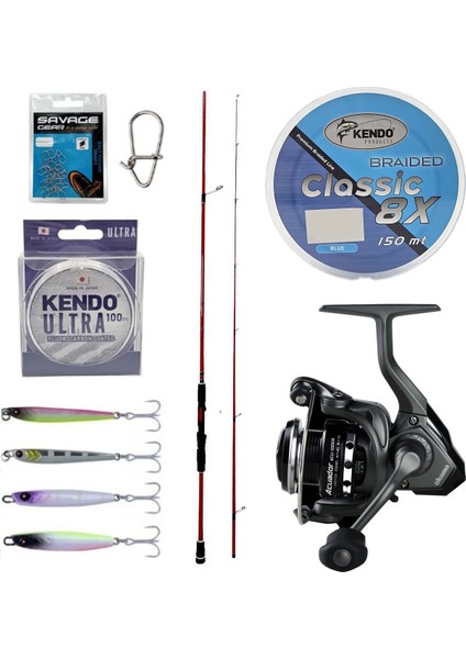 Yekoutdoor Lrf Jig Seti Okuma Red Spin 7'0'' 2.12 cm 1-12 gr 2 Parça&okuma Acuador ACU-1000A 3+1bb Olta Makinesi