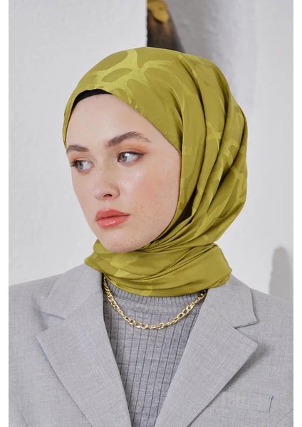 Fıstık Yeşili Loryan Scarf Jakar Stone Şal