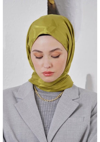 Fıstık Yeşili Loryan Scarf Jakar Stone Şal modelleri