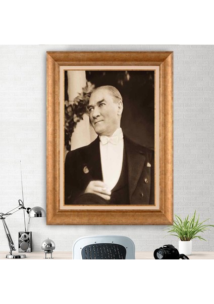 Özel Altın Seri Paspartulu Mustafa Kemal Atatürk Tablo ZD135