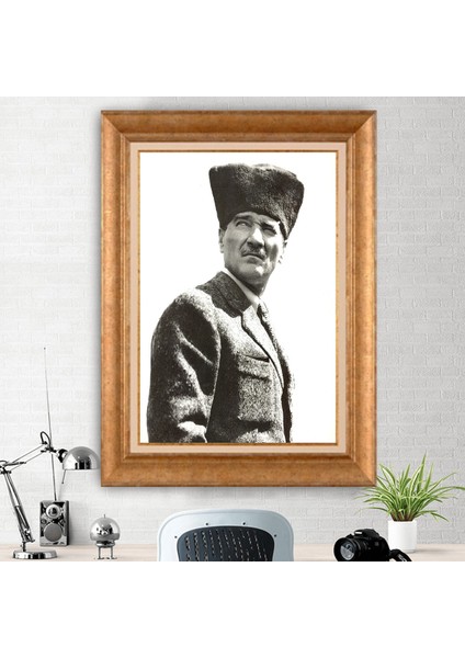 Özel Altın Seri Paspartulu Mustafa Kemal Atatürk Tablo ZD117