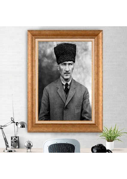Özel Altın Seri Paspartulu Mustafa Kemal Atatürk Tablo ZD111
