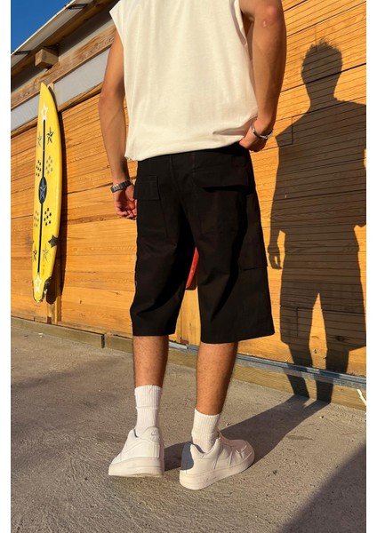 Graffiti Mor Baskılı Baggy Şort