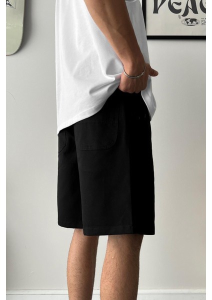 Gabardin Kumaş Siyah Basic Şort fırsatları