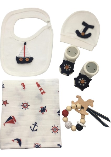 Hoşgeldin Bebek, Yenidoğan Erkek Bebek, Denizci Motifli Hediye Seti fiyatları
