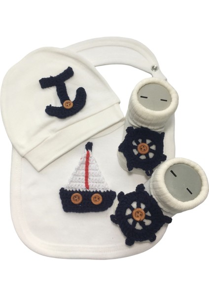 Hoşgeldin Bebek, Yenidoğan Erkek Bebek, Denizci Motifli Hediye Seti modelleri