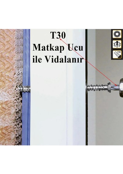 7.5X120 mm Sivri Uçlu Dübelsiz Beton Buldeks Vidası (50 Adet)