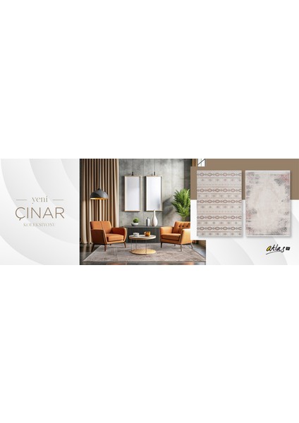 Çınar CY06A Multi Krem Akrilik Silinebilir Leke Tutmaz Yumuşak Dokulu Halı