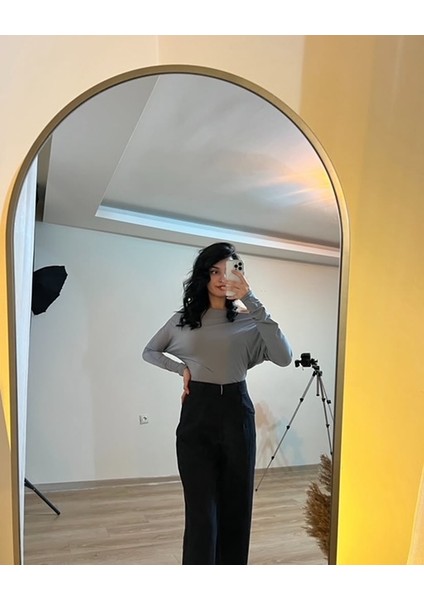 Gri Kayık Yaka Sandy Bluz modelleri
