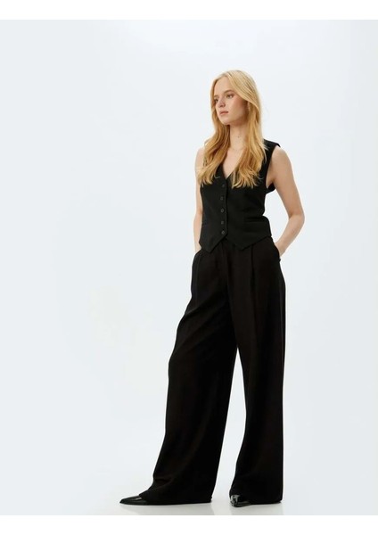 Baggy Kumaş Pantolon 5SAK40005EW - Koton - Siyah - 42