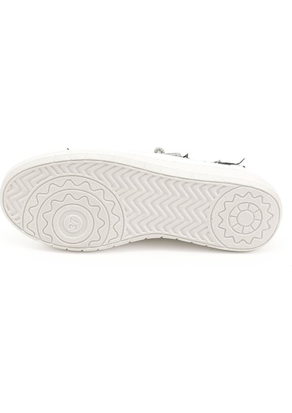 Kadın Siyah Kot Triko Taşlı Comfort Sneaker