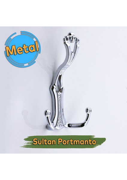 Sultan Portmanto Askı Gümüş Krom Vestiyer Dolap Askılık Askılığı Duvar Banyo Mutfak Elbise Askısı
