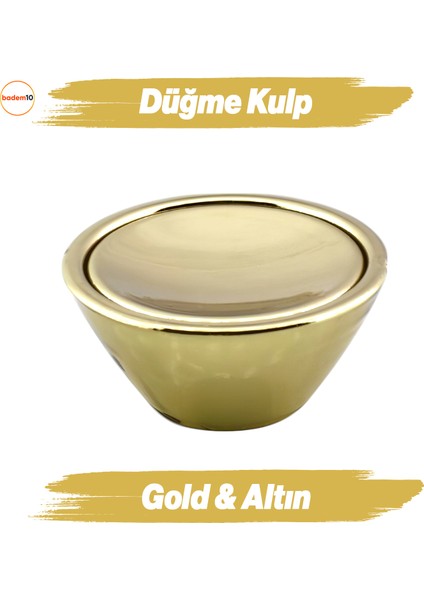 Delta Düğme Gold Mobilya Mutfak Dolap Dolabı Çekmece Kulpu Kulbu Plastik Altın Tek Vidalı Kulp