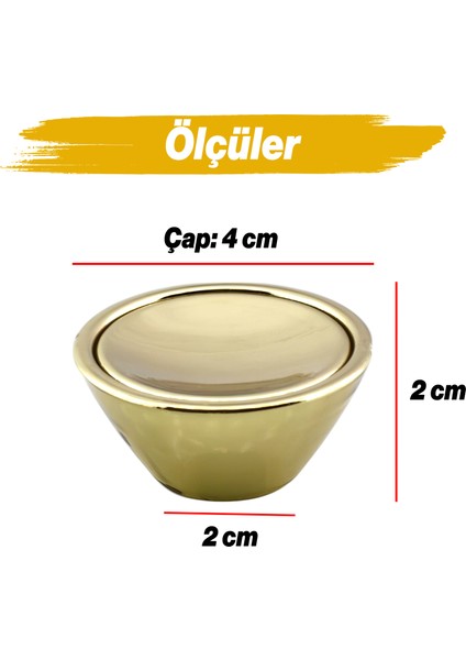 Delta Düğme Gold Mobilya Mutfak Dolap Dolabı Çekmece Kulpu Kulbu Plastik Altın Tek Vidalı Kulp