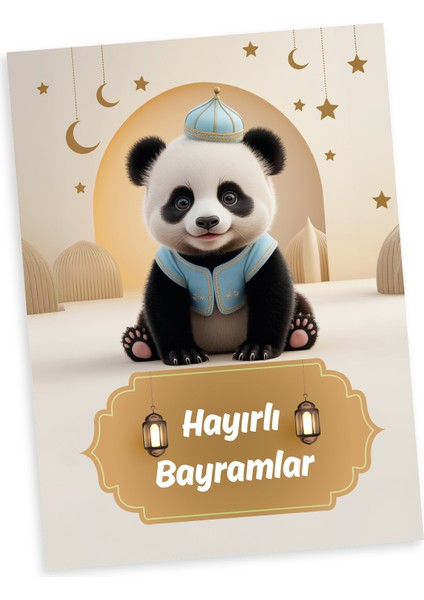| Sevimli Hayvanlar Temalı Bayram Harçlık Kartları, Tebrik Kartları, Hediye Kartı - 12 Adet