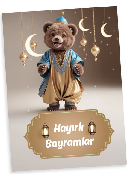 | Sevimli Hayvanlar Temalı Bayram Harçlık Kartları, Tebrik Kartları, Hediye Kartı - 12 Adet