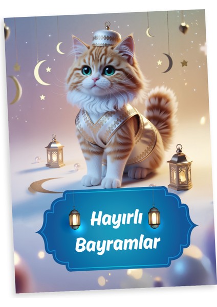 | Sevimli Hayvanlar Temalı Bayram Harçlık Kartları, Tebrik Kartları, Hediye Kartı - 12 Adet