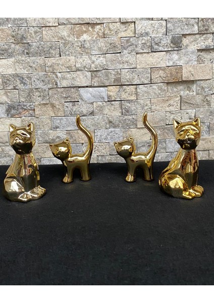 4'lü Kedi Köpek Hediyelik Dekoratif Obje modelleri