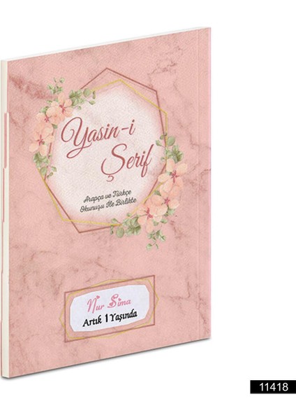 50 Adet 7 Renk Isim Etiketli Çanta Boy Yasin-I Şerif Kitabı Mevlüt Isim Etiketli