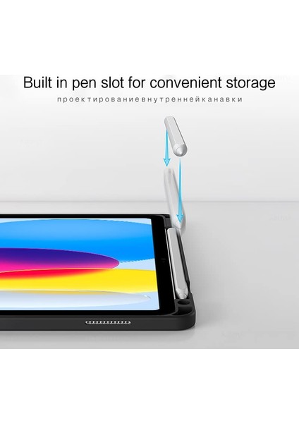 Apple iPad (11. Nesil) A16 2025 Uyumlu Mag Touchpad Blutooth Işıklı Standlı Klavyeli Kılıf