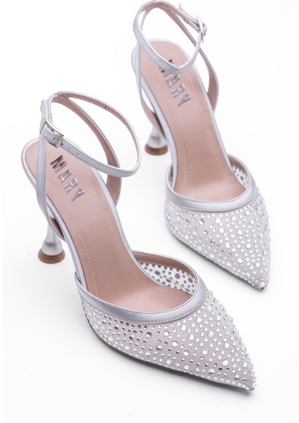 Nıght Topuklu Stiletto Bilekten Kemerli Parlak Taşlı Parti Konsepti Özel Düğün Ayakkabısı
