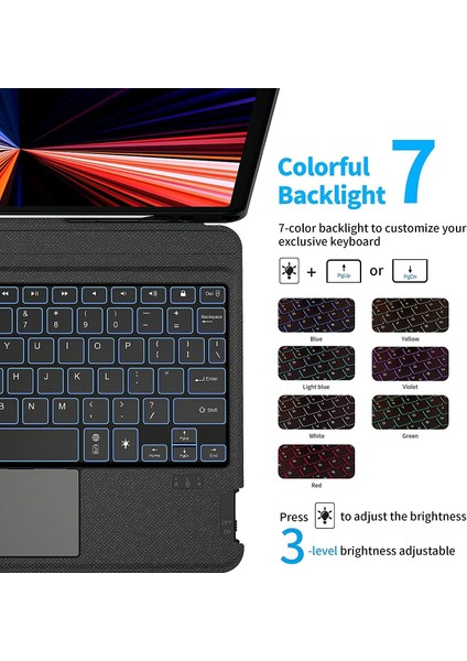 Apple Ipad Air 13INÇ M3 Çipli 2025 Uyumlu Mag Touchpad Blutooth Işıklı Standlı Klavyeli Kılıf fiyatları