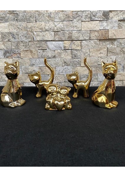 5'li Kedi Köpek Kalpli Ayıcık Hediyelik Dekoratif Obje