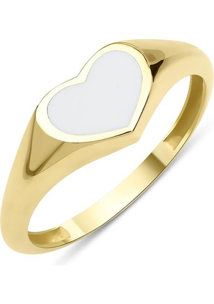 14 Ayar Altın Beyaz Kalp Yüzük fiyatları