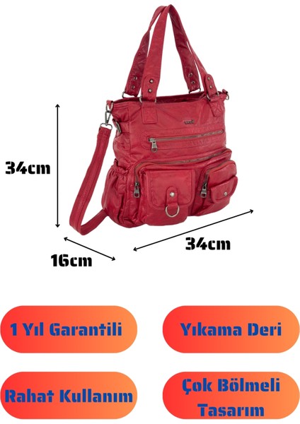 Bolsas Kadın Omuz Çanta Kırmızı 1035 fırsatları