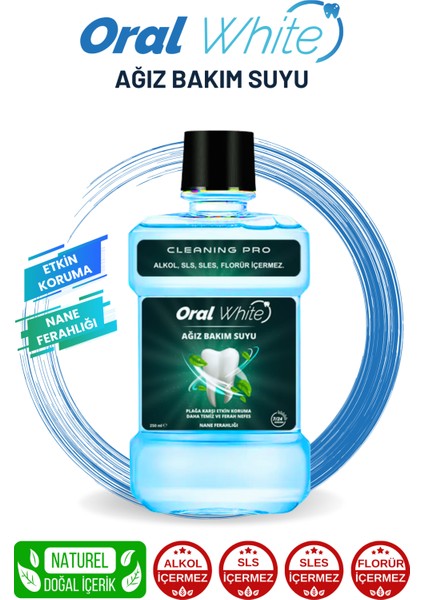 Cleaning Pro Ağız Bakım Suyu Nane Ferahlığı 250 ml (Alkolsüz)