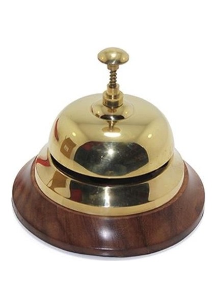 Altı Ahşap Üstü Pirinç Masa Üstü Resepsiyon Çanı