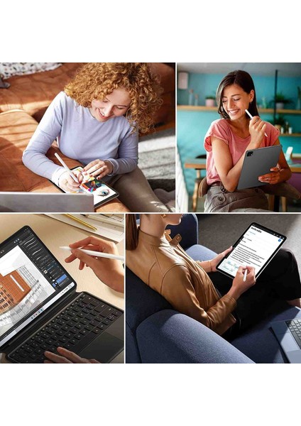 Apple iPad Air 13INÇ M3 Çipli 2025 Uyumlu Magic Uyumlu Touchpad Işıklı Klavyeli Kılıf